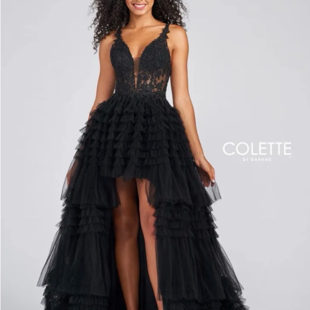 Black Lace Evening Gown